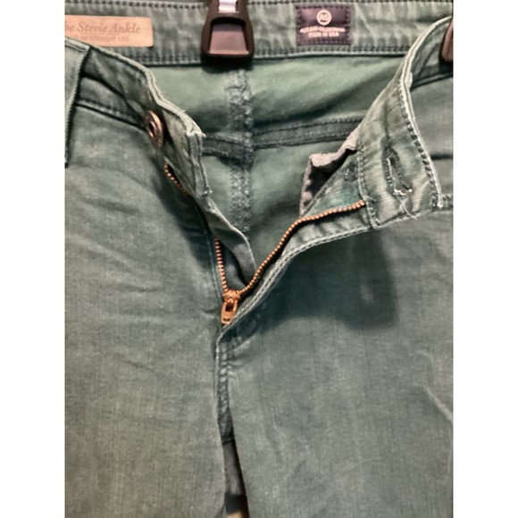 AG Adriano Goldschmied Pants Green Size 29R The Stevie Ankle Slim Straight Leg - Picture 6 of 10